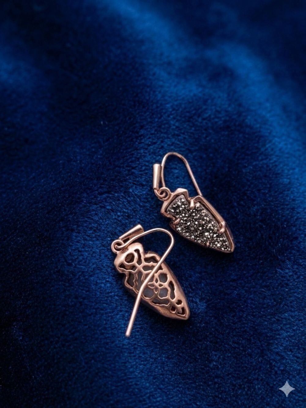 Kendra Scott Rose Gold Arrowhead Drop Earrings 2601 - Picture 2 of 2